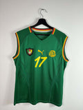 Cameroun 2002 Sleeveless hjemmebanetrøje – Marc-Vivien Foé #17 M