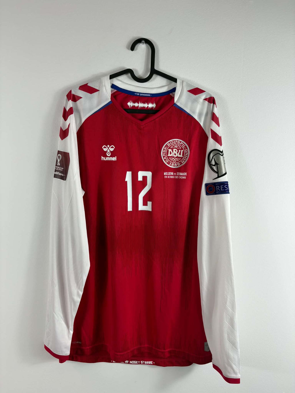 Danmark Hjemmebanetrøje 2021 – Kasper Dolberg #12 XL Signeret