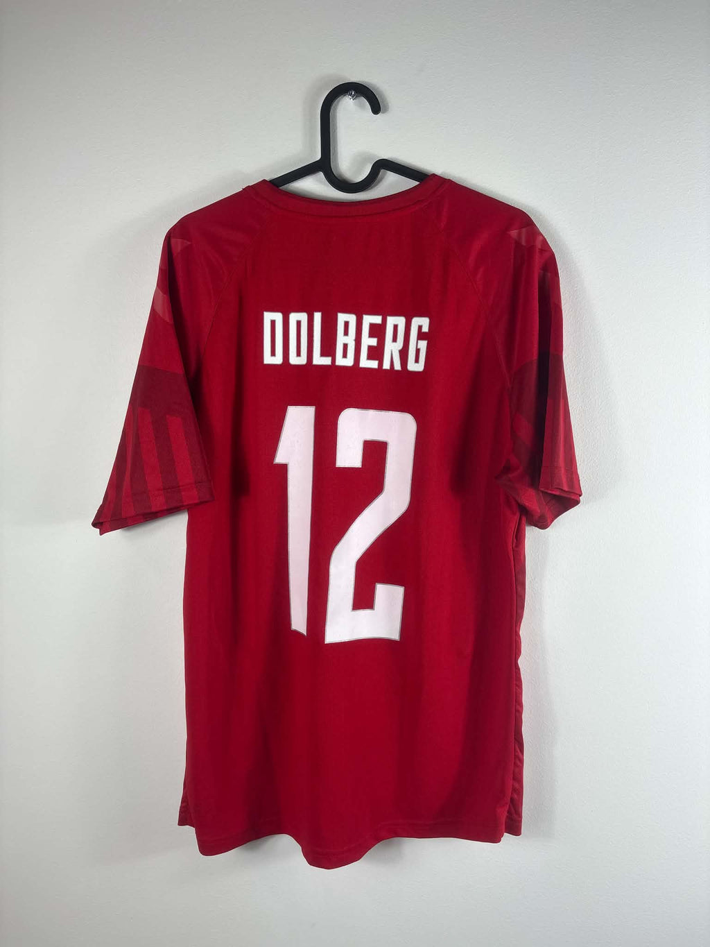 Danmark 2022 hjemmebanetrøje – Kasper Dolberg #12 XL