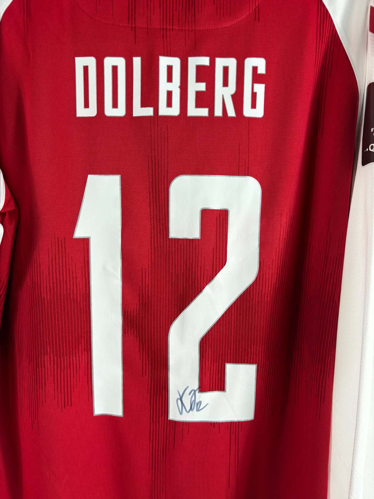 Danmark Hjemmebanetrøje 2021 – Kasper Dolberg #12 XL Signeret
