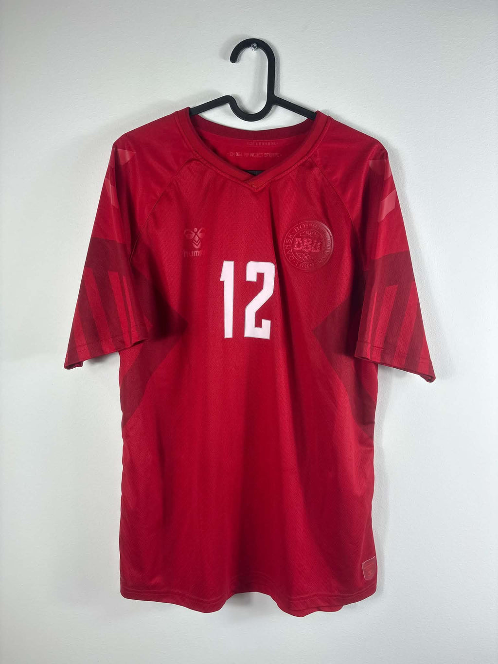 Danmark 2022 hjemmebanetrøje – Kasper Dolberg #12 XL