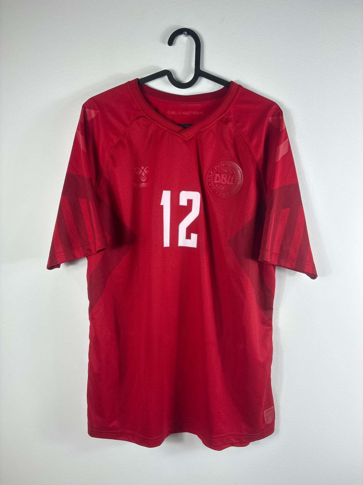 Danmark 2022 hjemmebanetrøje – Kasper Dolberg #12 XL